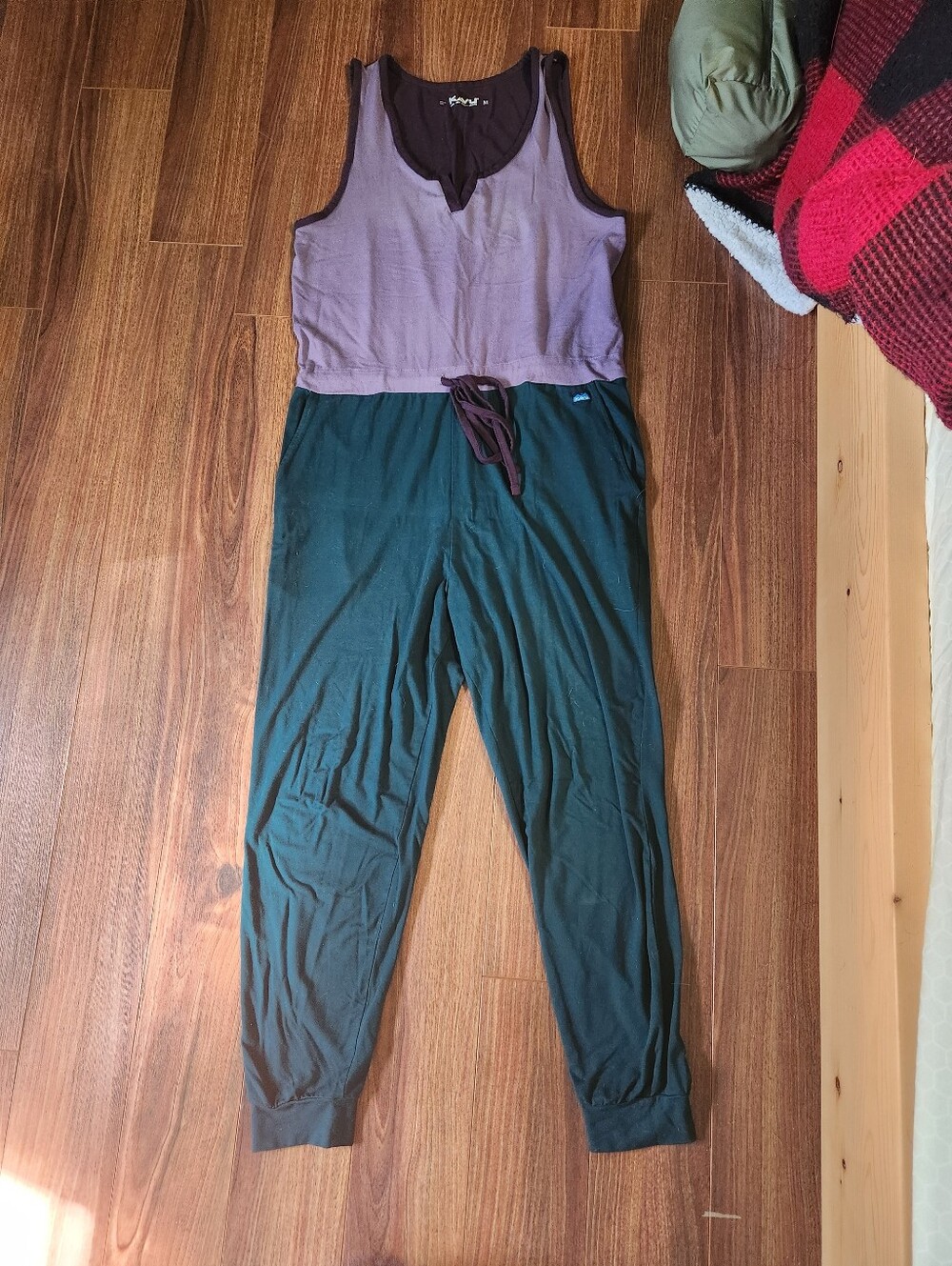 Kavu Purple And Green Sleeveless Jersey Jammin Jumper MEDIUM